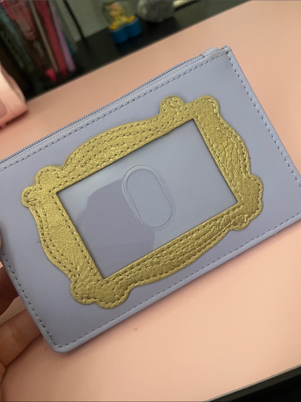 FRIENDS Lilac Card Holder with Gold Frame